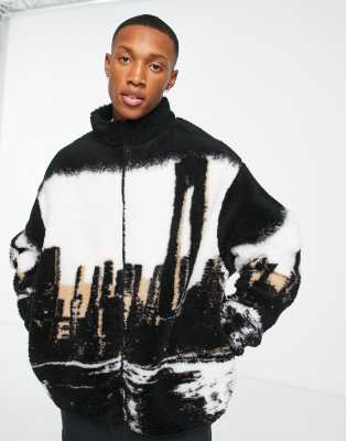 asos nike cropped borg fleece in black