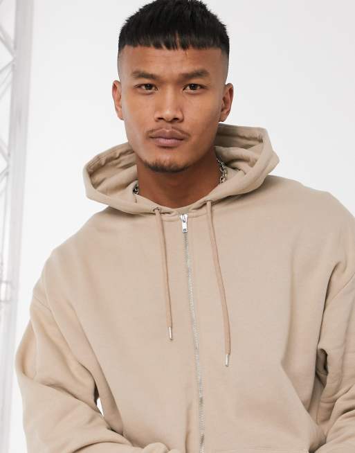 ASOS DESIGN oversized hoodie in beige