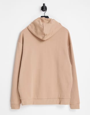 oversized beige zip up hoodie