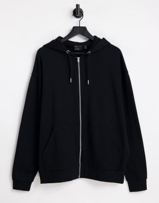 black zipper up hoodie
