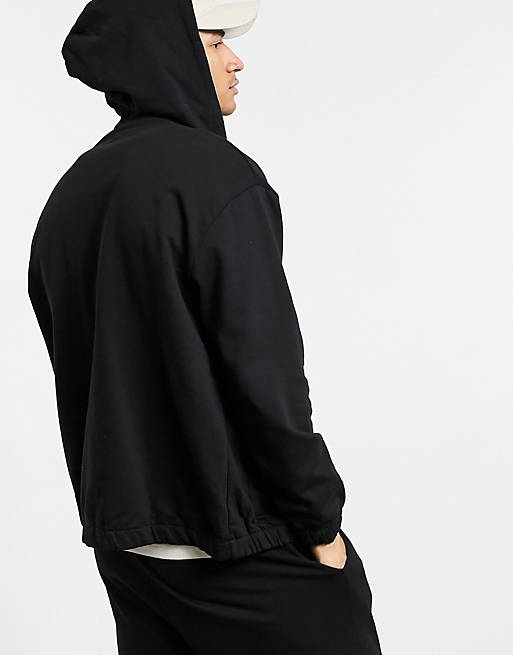 ASOS DESIGN oversized zip up hoodie in black