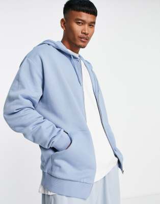 ASOS DESIGN oversized zip up hoodie in blue | ASOS