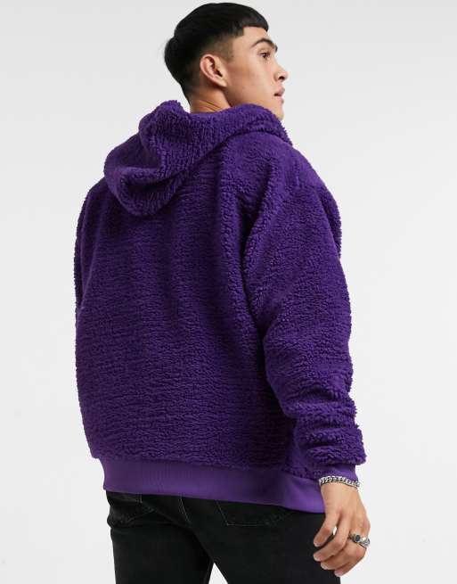 Purple zip sale up hoodie mens