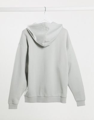 white oversized zip up hoodie