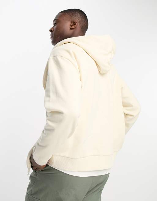 Cream oversized zip up hoodie new arrivals