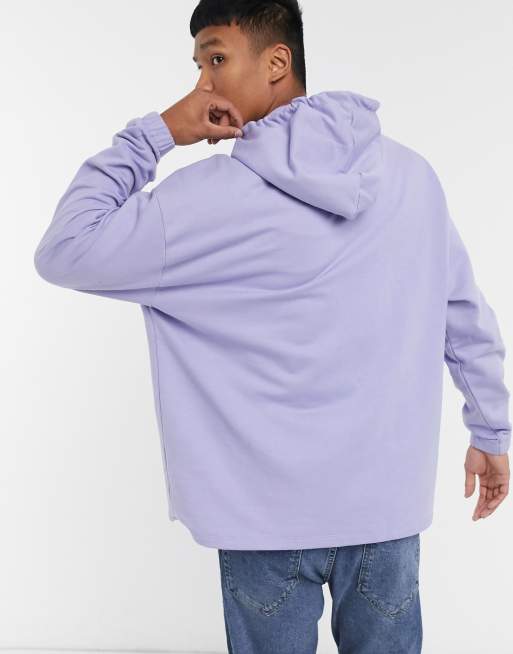 ASOS DESIGN oversized zip up hoodie in pastel purple PURPLE