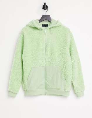 mint green zip up hoodie