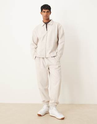 Asos Design Oversized Zip Up Jacket In White
