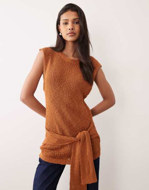 ASOS DESIGN overslagtop in bruin - view 1