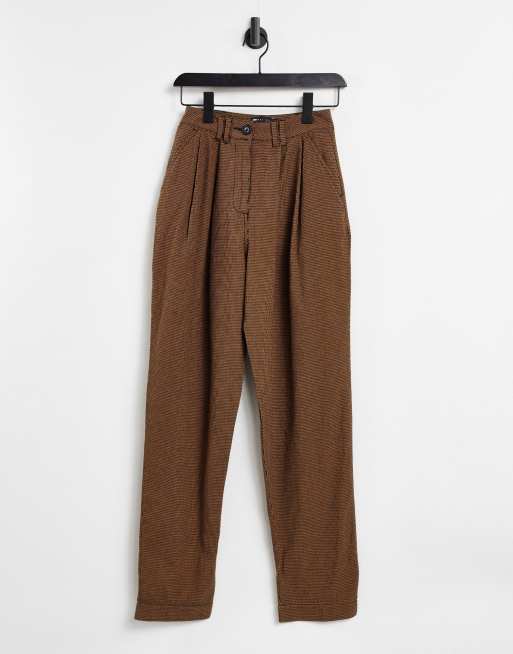 ASOS DESIGN ovoid pleat front peg pants in khaki