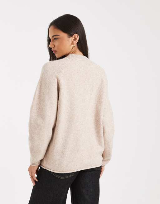 ASOS DESIGN – Owsiany luźny sweter z zaokrąglonymi rękawami, 4 z 4