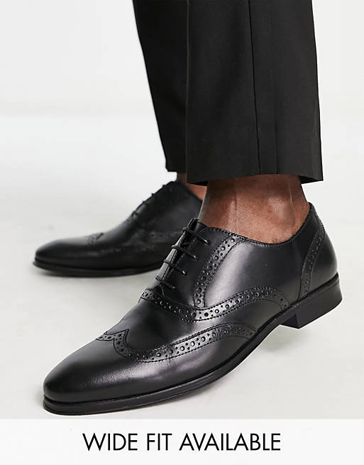 Asos Men Shoes Flat Shoes Brogues Leather brogue lace up in 