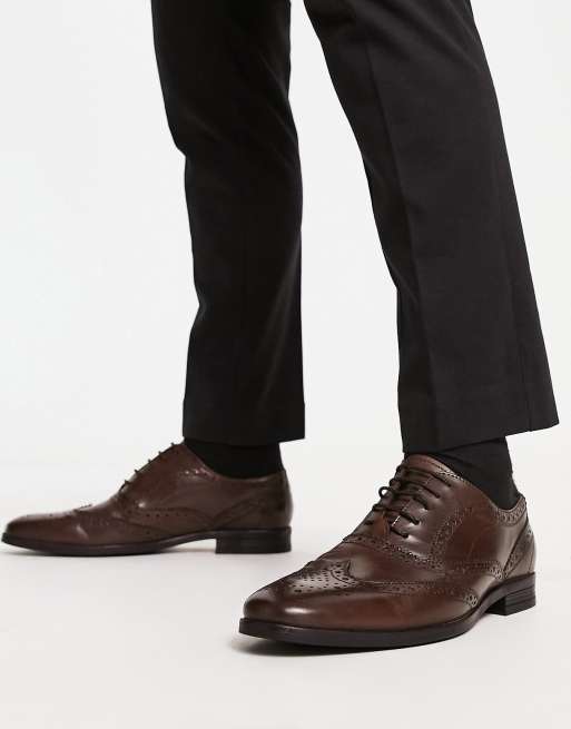 asos brogue shoes in tan leather