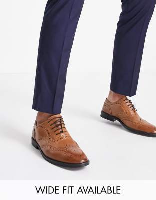 ASOS DESIGN oxford brogue shoes in tan 