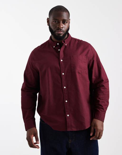 ASOS DESIGN – Oxford-Hemd in Burgunderrot mit Regular-Fit-Passform, 5 von 5
