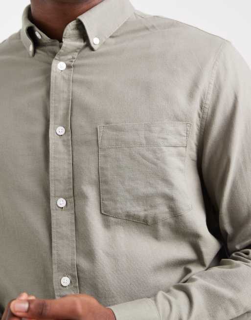 ASOS DESIGN – Oxford-Hemd in Khaki mit regulärer Passform, 5 von 5