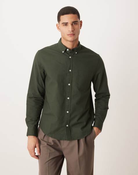 ASOS DESIGN - Oxford overhemd met normale pasvorm in donkergroen - view 1
