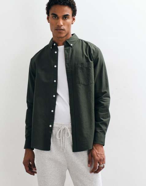 ASOS DESIGN - Oxford overhemd met normale pasvorm in donkergroen - view 1