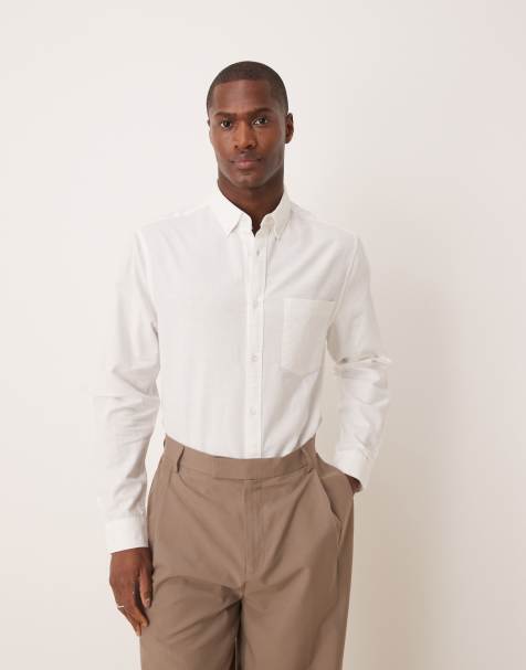 ASOS DESIGN - Oxford overhemd met normale pasvorm in wit - view 1
