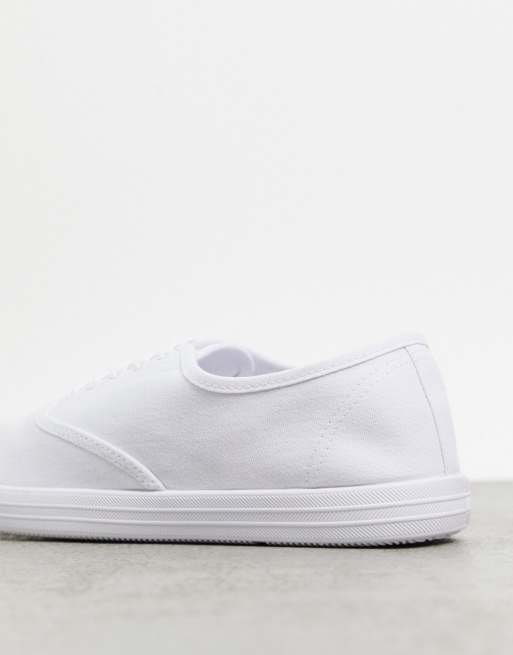 ASOS DESIGN oxford plimsolls in white canvas ASOS