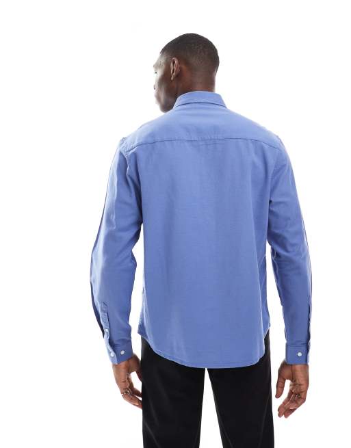 ASOS DESIGN oxford regular shirt in blue, 2 of 4