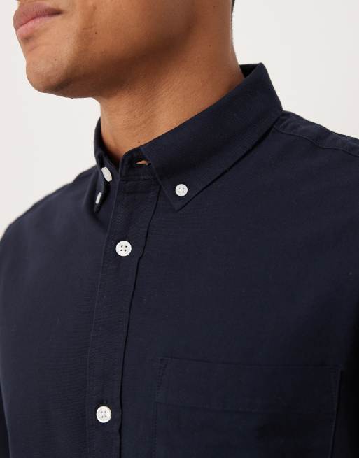 ASOS DESIGN oxford regular shirt in navy, 5 of 5