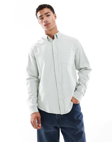 ASOS DESIGN oxford regular shirt in sage green - view 1