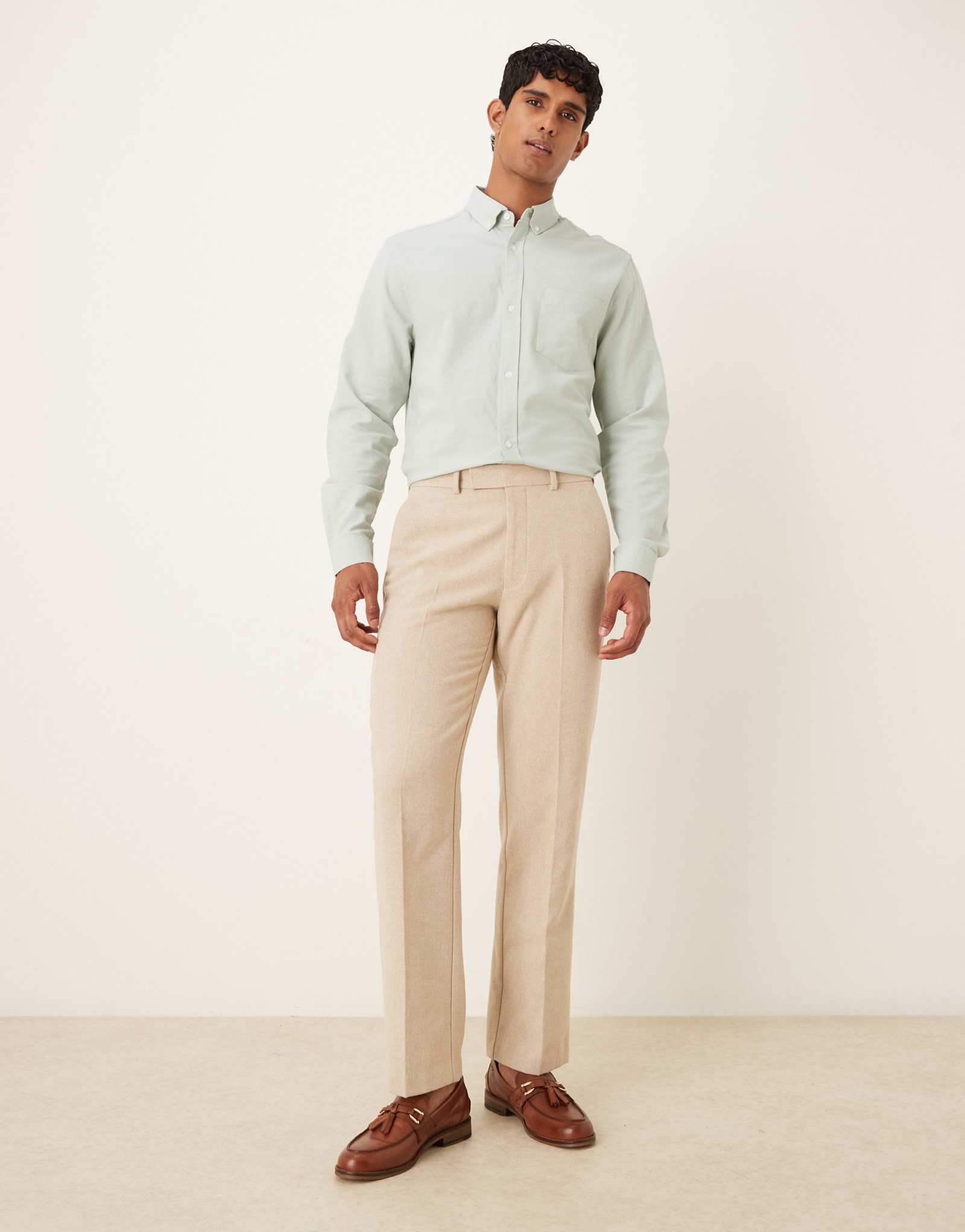 Обычная рубашка ASOS DESIGN oxford цвета шалфея