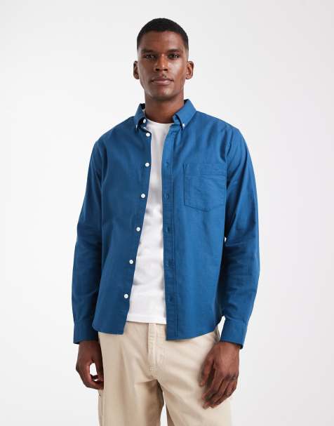 ASOS DESIGN oxford regular shirt in teal - view 1