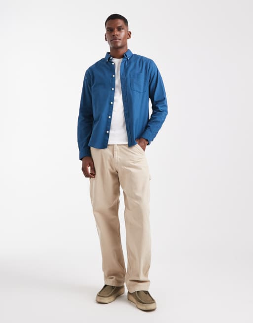 ASOS DESIGN oxford regular shirt in teal, 2 of 5
