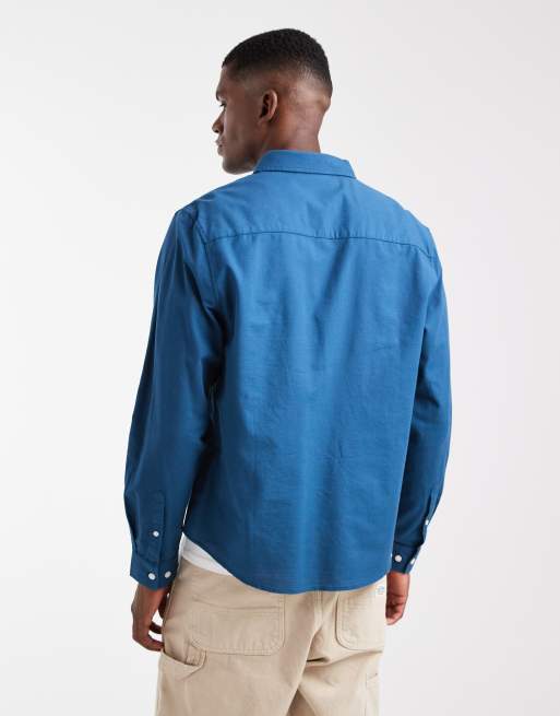 ASOS DESIGN oxford regular shirt in teal, 4 of 5