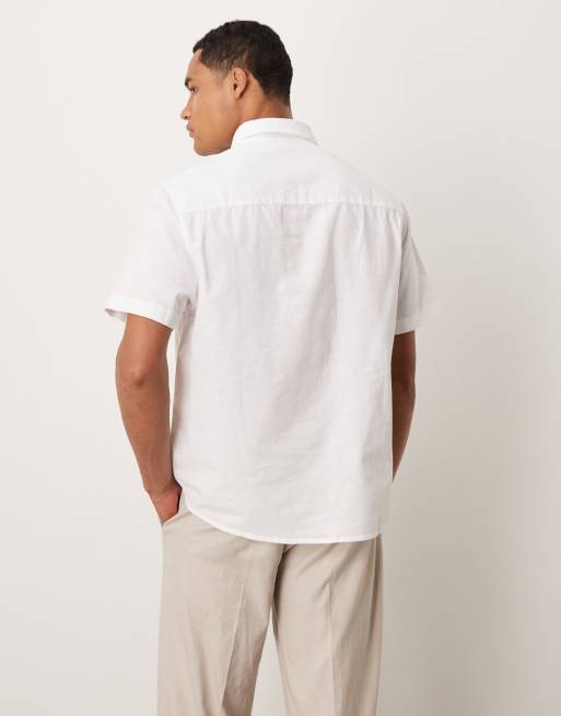ASOS DESIGN oxford regular short sleeve shirt in white, 3 of 5