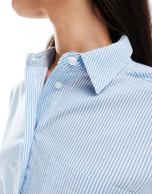 ASOS DESIGN oxford shirt in blue and white stripe