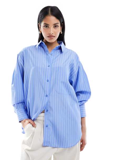 ASOS DESIGN oxford shirt in blue stripe