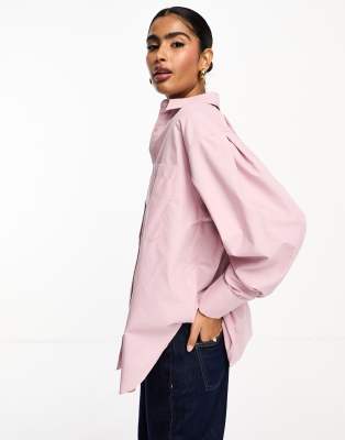 Asos Design Oxford Shirt In Pink In Multi