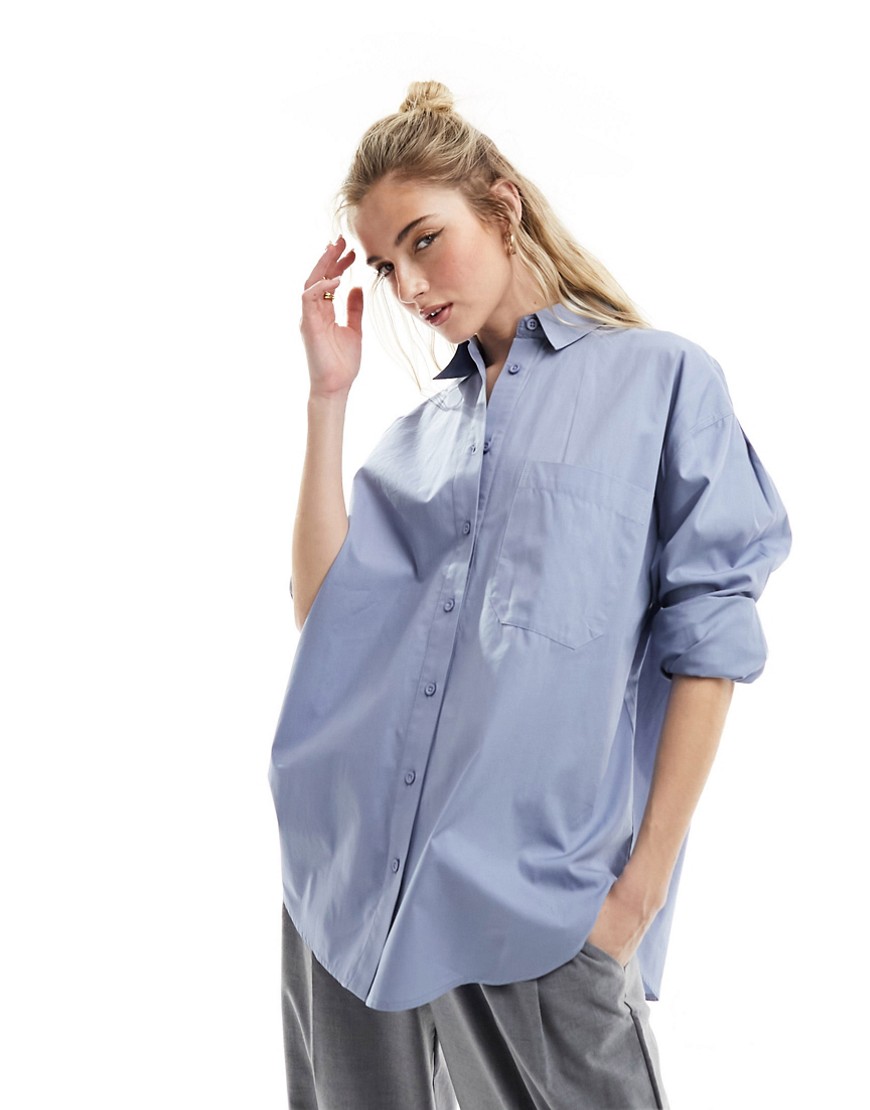 ASOS DESIGN oxford shirt in washed blue