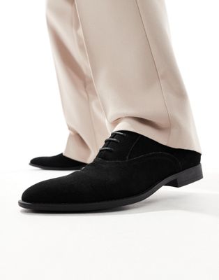 ASOS DESIGN oxford shoes in black faux suede - ASOS Price Checker