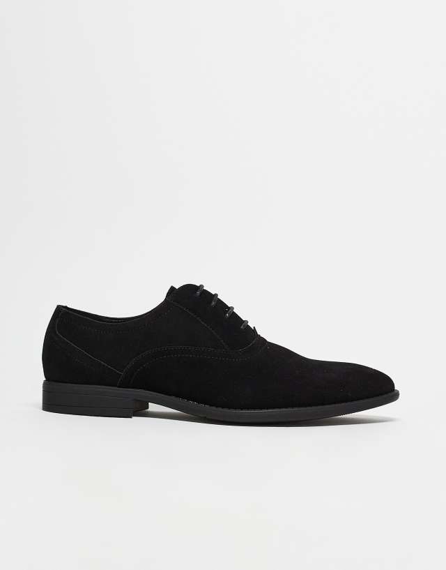 ASOS DESIGN oxford shoes in black faux suede