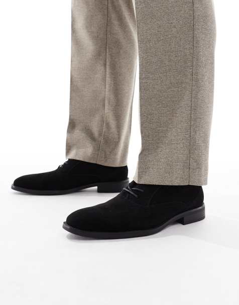 ASOS DESIGN oxford shoes in black faux suede - view 1