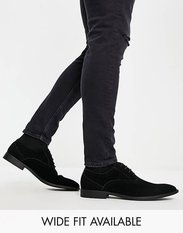 ASOS DESIGN - oxford shoes in black faux suede