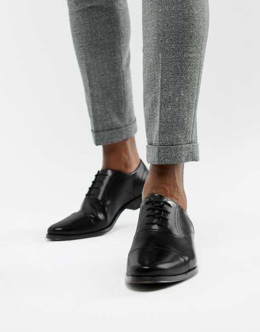 ASOS DESIGN oxford shoes in black leather with toe cap | ASOS