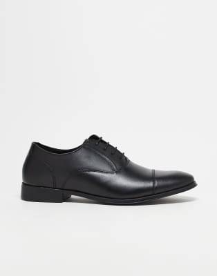 ASOS DESIGN ASOS DESIGN oxford shoes in black leather with toe cap