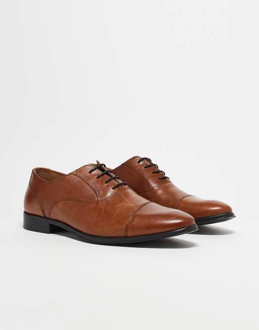 ASOS DESIGN – Oxfordschuhe aus hellbraunem Leder mit Zehenkappe, 2 von 5