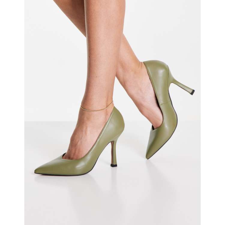 Olive on sale suede pumps