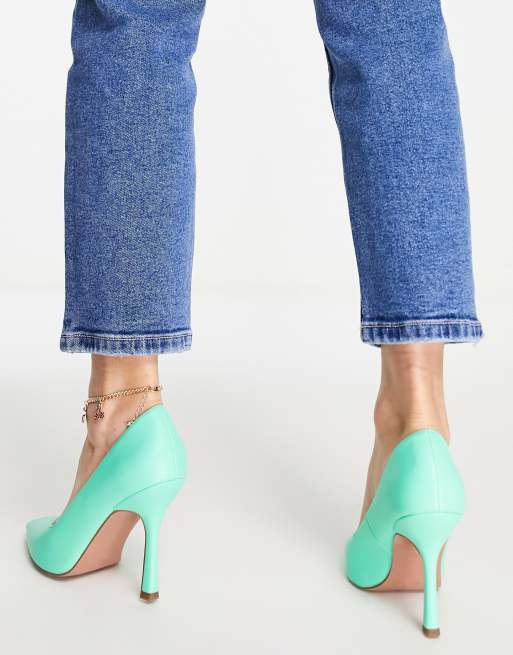 Turquoise chunky hot sale heels