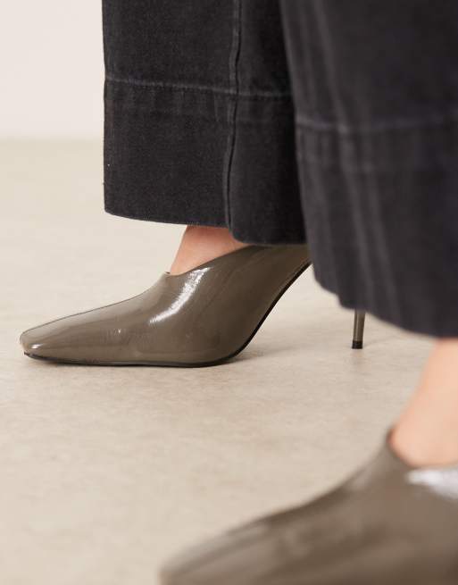 ASOS DESIGN - Pablo - Sabot grigi con punta squadrata e tacco alto, 3 di 4