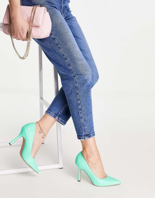 ASOS DESIGN – Pablo – Turkusowe czółenka na wysokim obcasie, 4 z 4