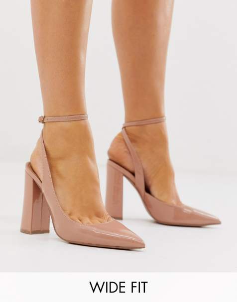 ASOS DESIGN - Pace - Chaussures pointure large à talon haut carré - Beige