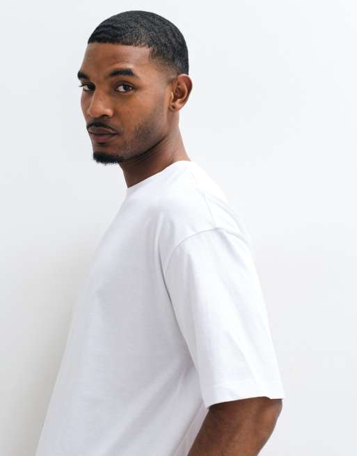ASOS DESIGN pack de 2 camisetas extragrandes en azul marino y blanco, 5 de 5