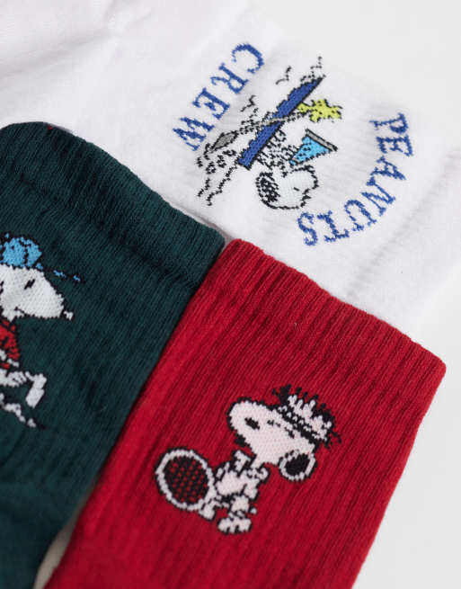 ASOS DESIGN - pack de 3 calcetines de Snoopy y sus amigos en varios colores, 2 de 3